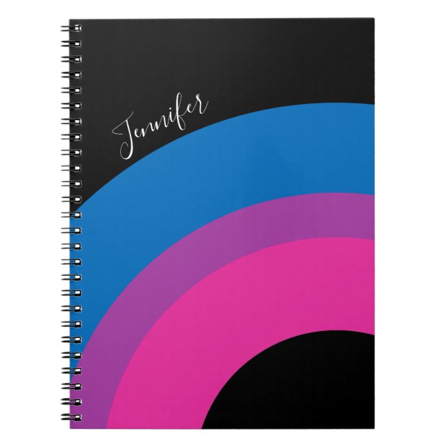 Caderno Espiral Bonito costume de sinalizador de orgulho bissexual (Frente)
