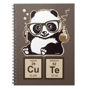 Caderno Espiral Bonito descoberto panda da química