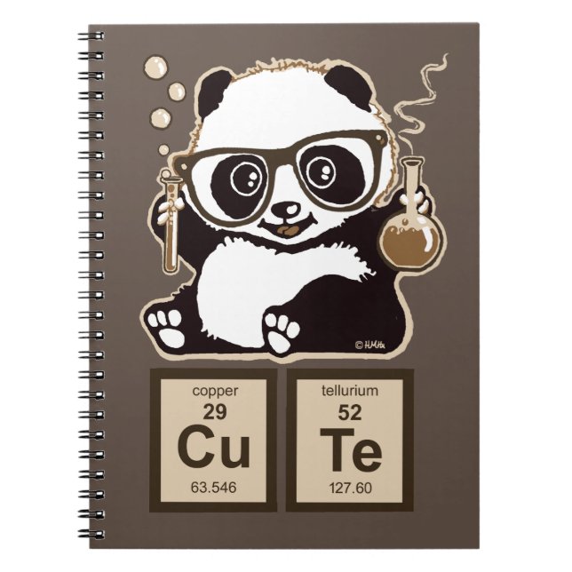Caderno Espiral Bonito descoberto panda da química (Frente)