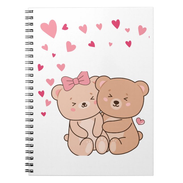 Caderno Espiral Bonito Design De Urso De Teddy Para Presente De Na (Frente)