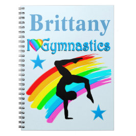 CADERNO ESPIRAL BONITO DIÁRIO GYMNAST AZUL PERSONALIZADO