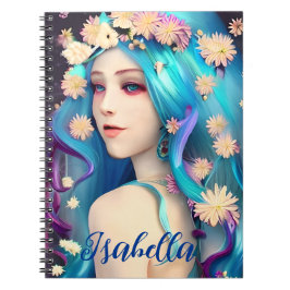 Caderno Espiral Bonito Eetérea com Flores Personalizadas