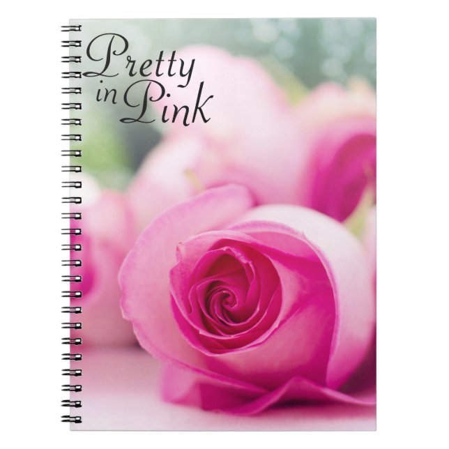 Caderno Espiral Bonito em Rosa Rosa Rosa Rosa (Frente)