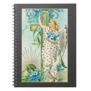 Caderno Espiral Bonito esqueça-me não anjo
