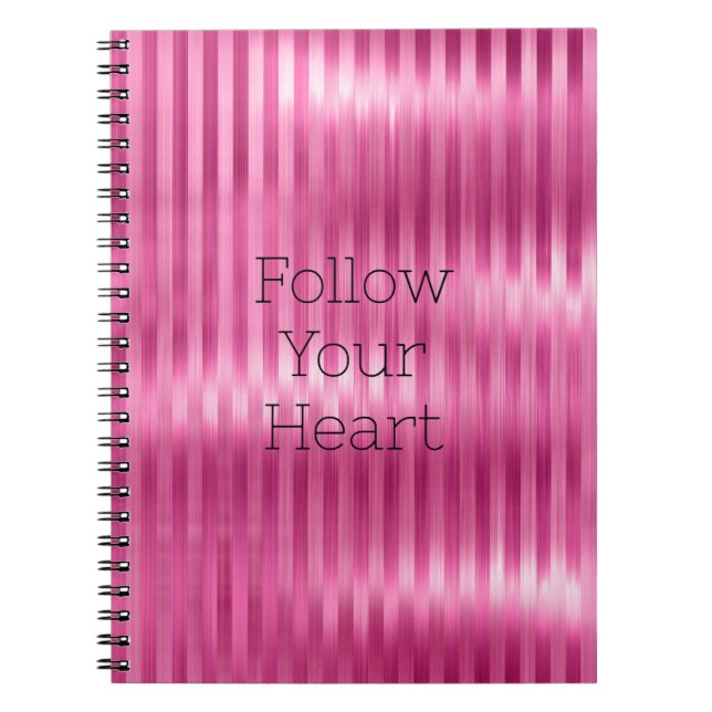 Caderno Espiral Bonito faixas cor-de-rosa (Frente)