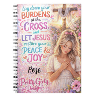 Caderno Espiral Bonito Floral Inspirador Cristão Jesus Feminino