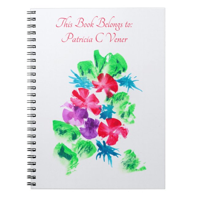 Caderno Espiral Bonito Floral Personalizável (Frente)