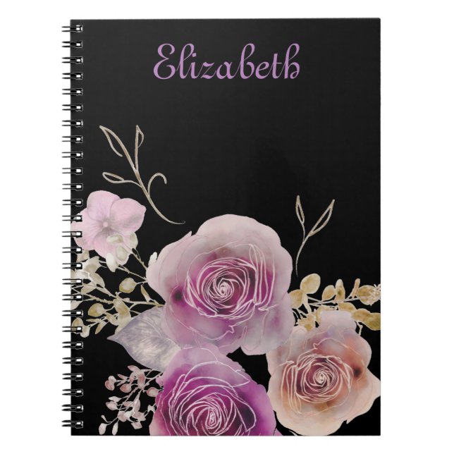 Caderno Espiral Bonito flores Boho (Frente)