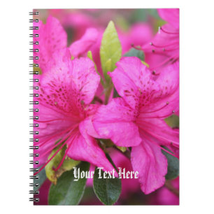 Caderno Espiral bonito flores rosa de azálea