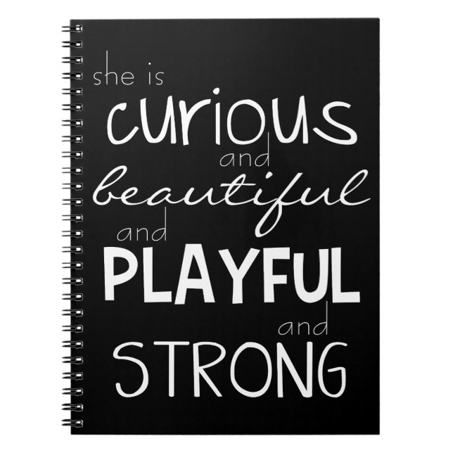 Caderno Espiral Bonito forte da concessão da mulher "é" presente (Frente)