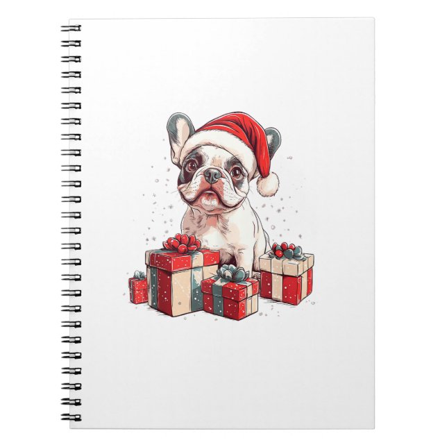 Caderno Espiral Bonito francês Santa Hat Encantado Natal Francês B (Frente)