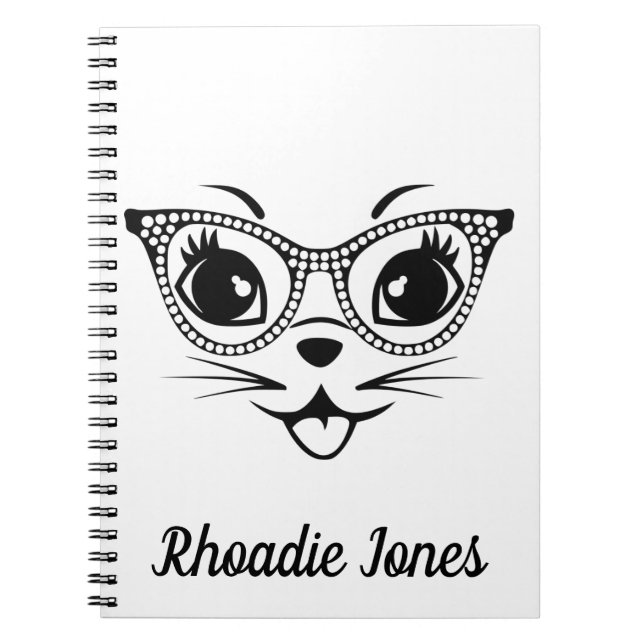 Caderno Espiral Bonito gato preto e branco (Frente)