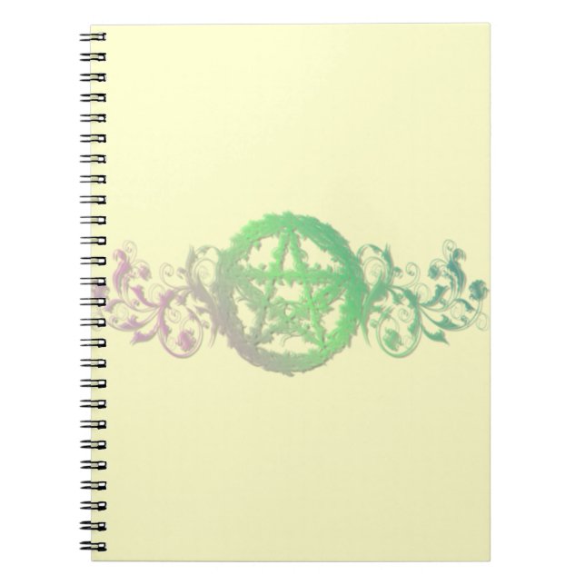 Caderno Espiral Bonito notebook com penhasco verde (Frente)