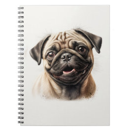 Caderno Espiral Bonito Pug Refrigerado Melhor Cão Mãe Nunca