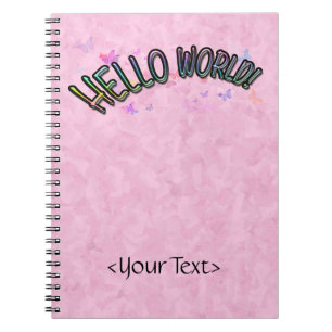Caderno Espiral Bonito Rainbow Hello World