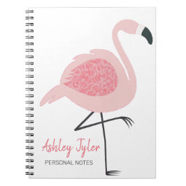 Caderno Espiral Bonito Rosa Flamingo, giro, fofo, personalizado