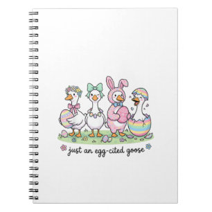 Caderno Espiral Bonito Só um Pato Ansioso Dia de Páscoa Menina Mul