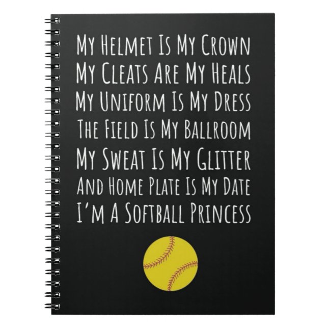 Caderno Espiral Bonito Softball Presente Equipe Atraente Joga Rapa (Frente)