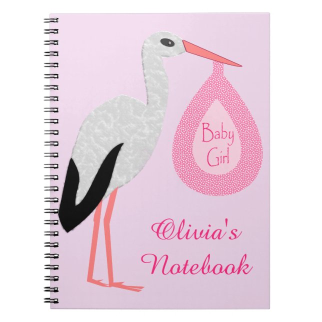 Caderno Espiral Bonito Tempestade Bebê Rosa Personalizada (Frente)