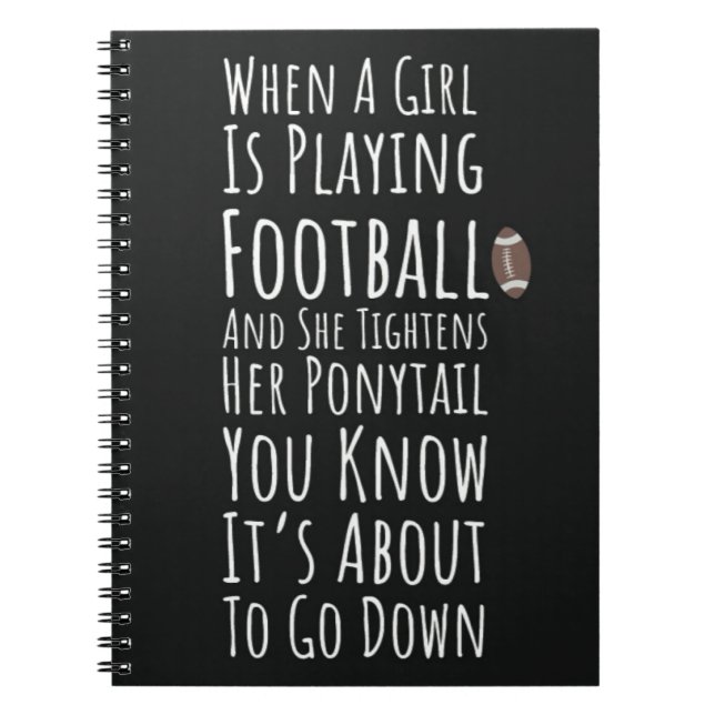 Caderno Espiral Bonitos Presentes De Futebol Do Outono Para Garota (Frente)