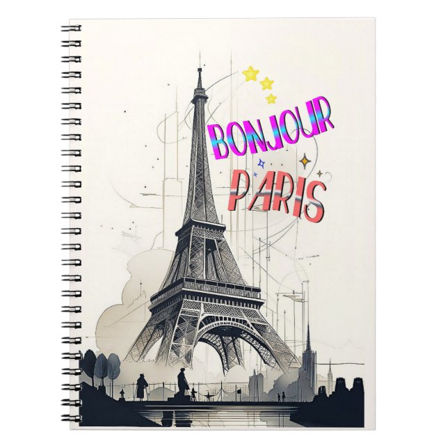 Caderno Espiral Bonjour Colorful Paris (Frente)
