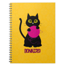 BONKERS! Notebook espiral - tricô + 🧶 de Gatinho 