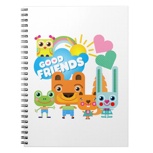 Caderno Espiral Bons Amigos Animais (Frente)