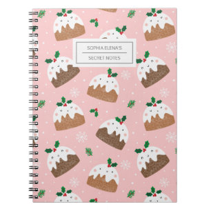 Caderno Espiral Bons casamentos de natal no notebook da rosa claro