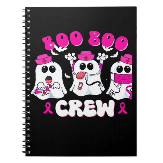 Caderno Espiral Boo Boo Crew Nurse Halloween Costume Ghost Breast  (Frente)