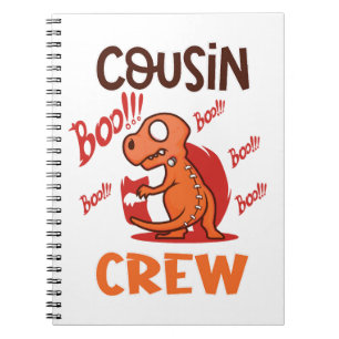 Caderno Espiral Boo Cousin Crew Halloween Dinosaur Spookume