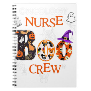 Caderno Espiral Boo Funny Crew Halloween Médico Enfermeira Boo