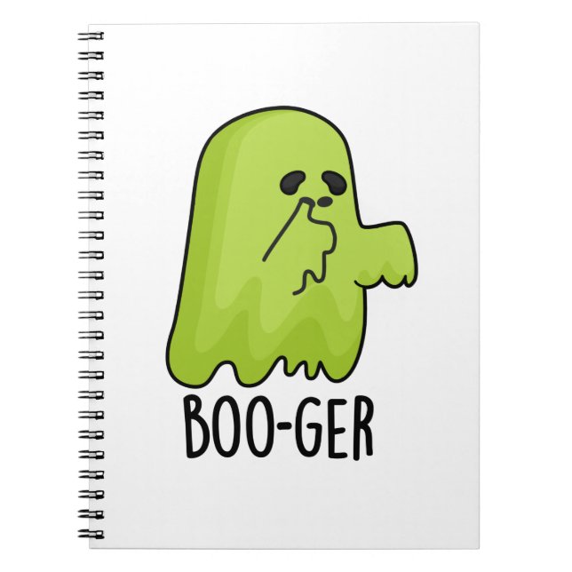 Caderno Espiral Boo-ger Divertido Booger Fantasma Halloween Trocad (Frente)
