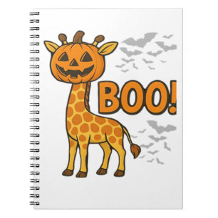 Caderno Espiral Boo Giraffe Halloween Figurume Girafa Louca Spooky