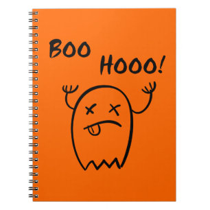 Caderno Espiral Boo Hooo Halloween Ghost Light-Monotone