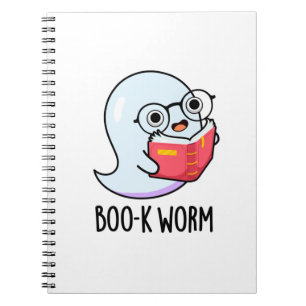 Caderno Espiral Boo-k Worm Cute Halloween Bookworm Ghost Pun
