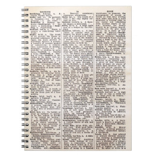 Caderno Espiral Book Lovers' Vintage Dictionary Page Notebook
