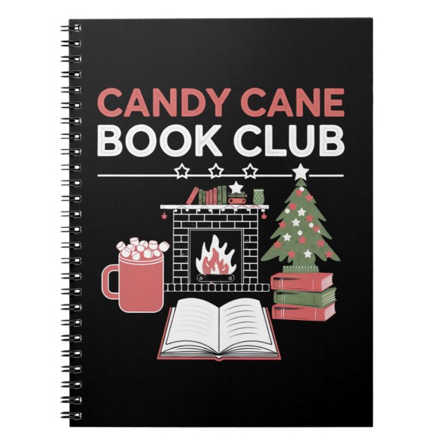 Caderno Espiral Bookish Christmas Candy Cane Book Club Bookish (Frente)