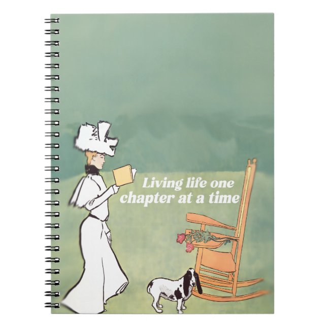 Caderno Espiral Booklover Woman And Dog Reading (Frente)