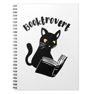 Caderno Espiral Booktrovert cat com livro