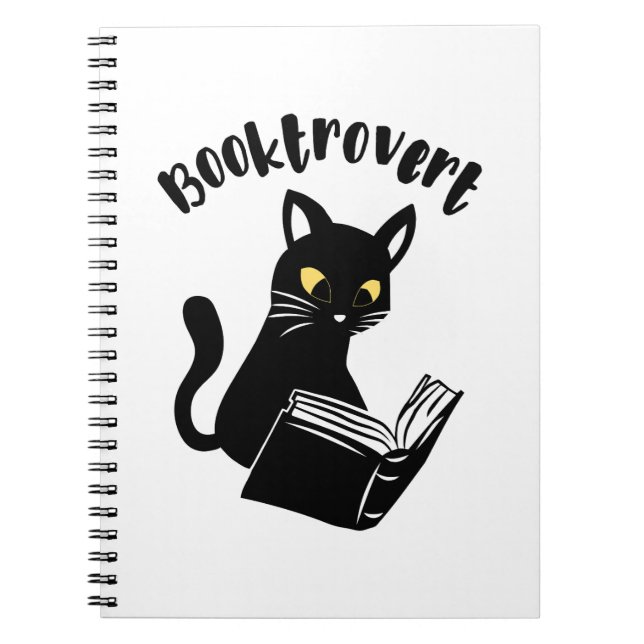 Caderno Espiral Booktrovert cat com livro (Frente)