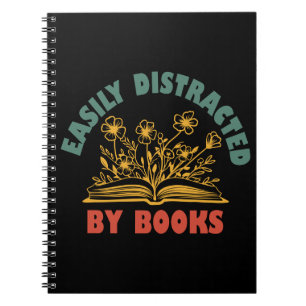 Caderno Espiral Bookworm Funny Facilmente Distraído Por Livros