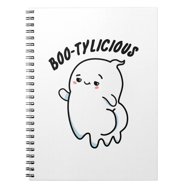 Caderno Espiral Bootylicious Funny Halloween Dancing Ghost Pun (Frente)