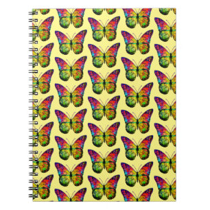 CADERNO ESPIRAL BORBOLETA ABSTRATA