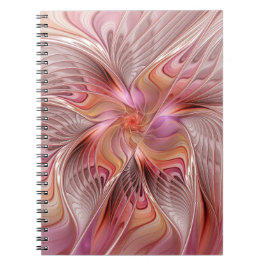 Caderno Espiral Borboleta Abstrata Colorida Arte Fantasia Fractal