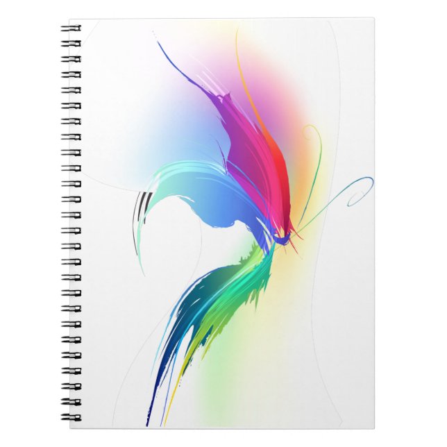Caderno Espiral Borboleta abstrato Paint Splatter (Frente)