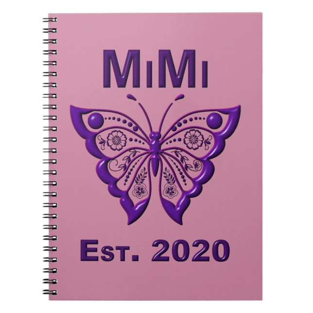 Caderno Espiral Borboleta Adorável Mimi "Est 2020" (Frente)