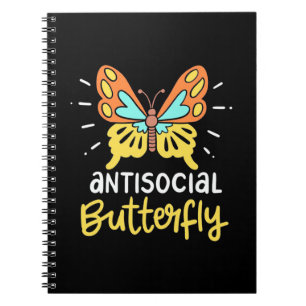 Caderno Espiral Borboleta antissocial