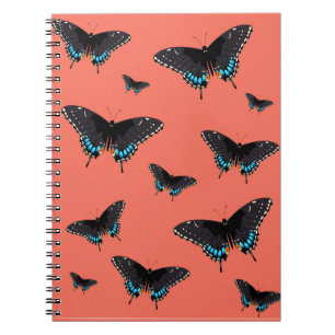 Caderno Espiral Borboleta Arte Monarca Impressões Borboleta Rosa