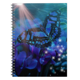 Caderno Espiral Borboleta Azul Mágica