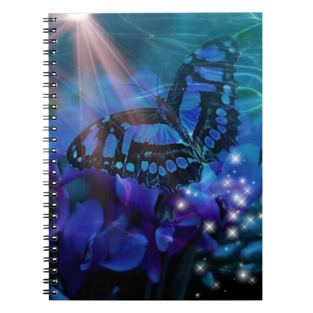 Caderno Espiral Borboleta Azul Mágica (Frente)